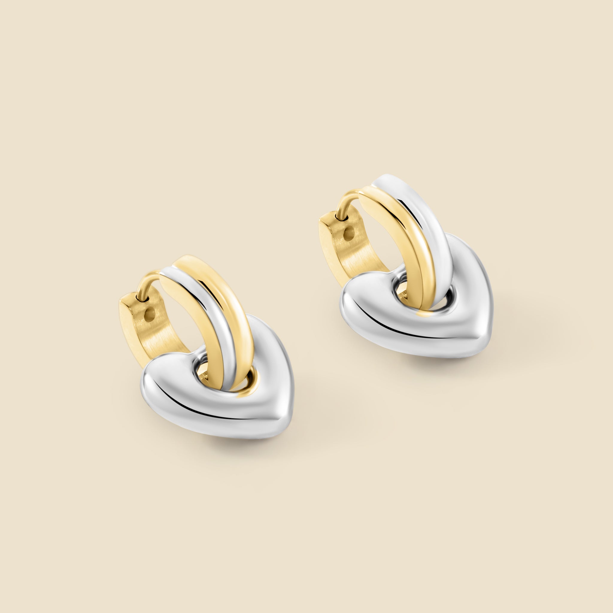 Créoles cœur bicolores – Duo
