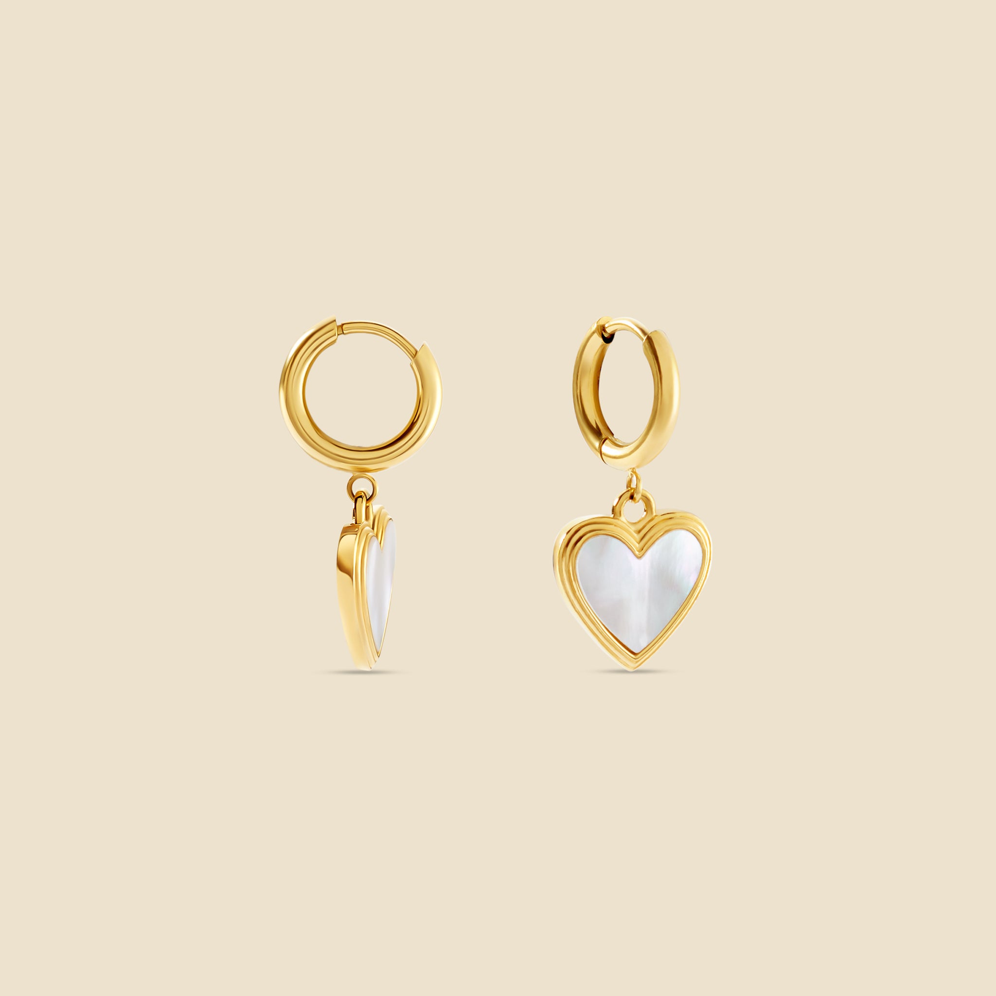 Gold hoop earrings – Heart