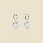 Silver hoop earrings – Heart