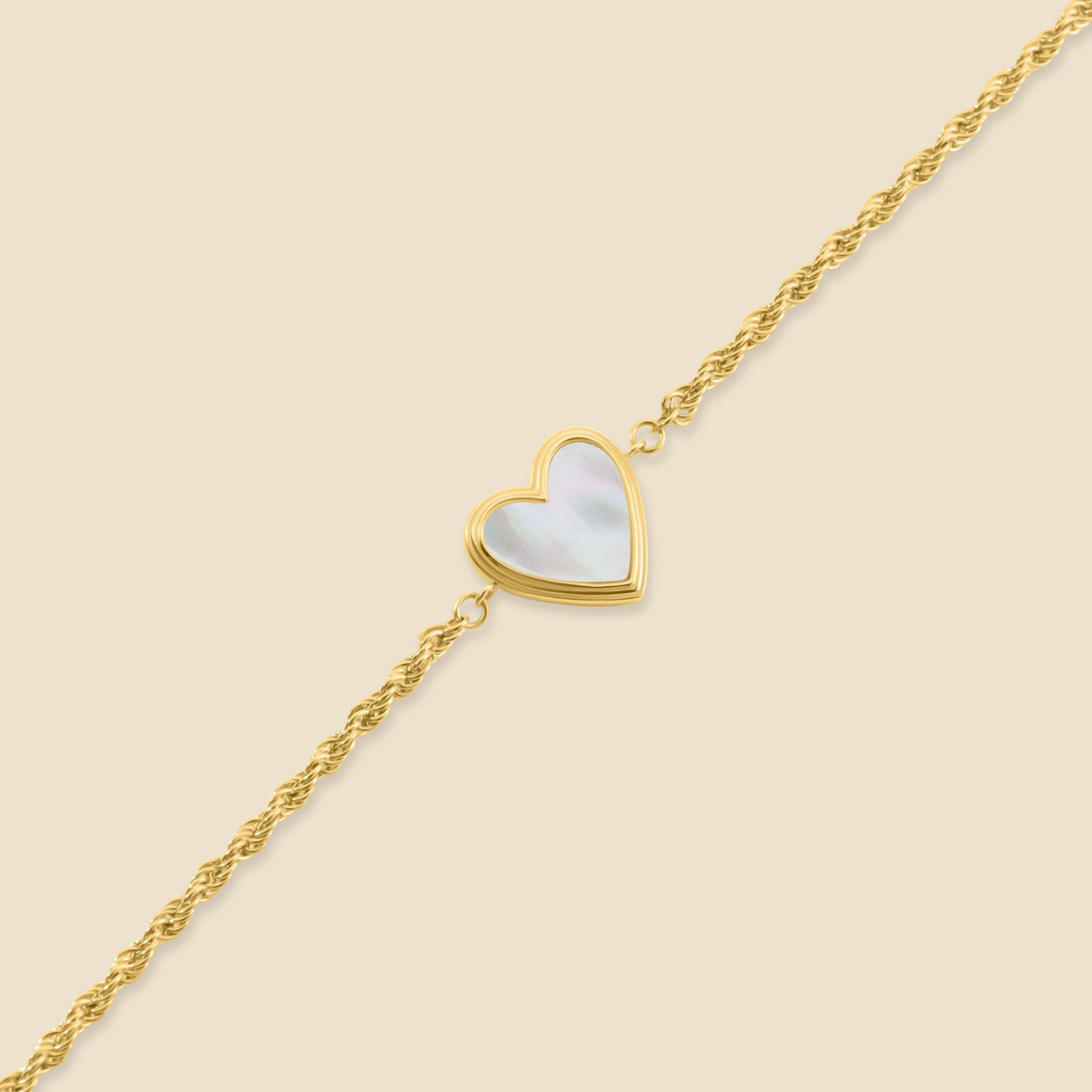 Mother-of-pearl gold-plated bracelet – Heart