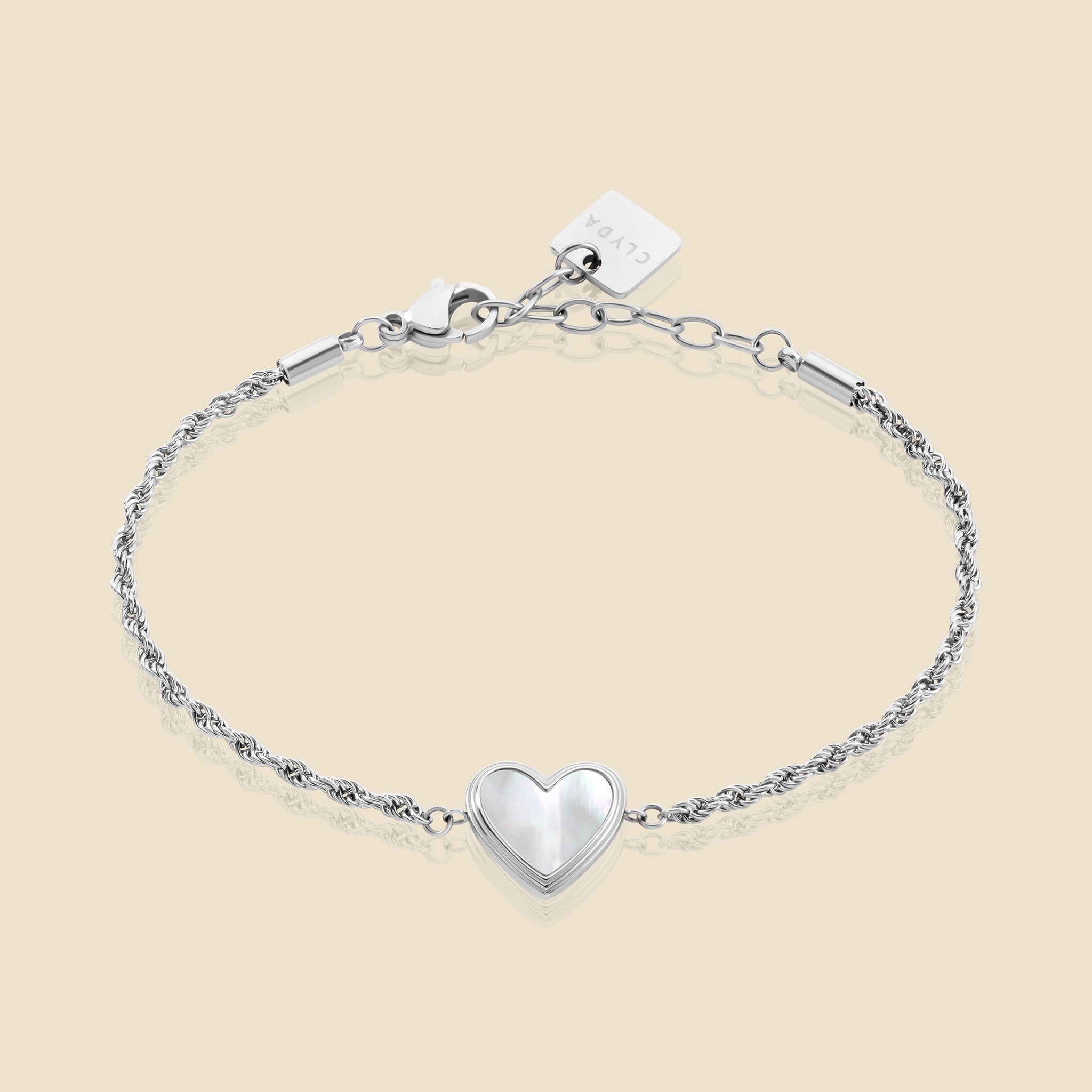 Silver-plated Mother of Pearl Bracelet – Heart