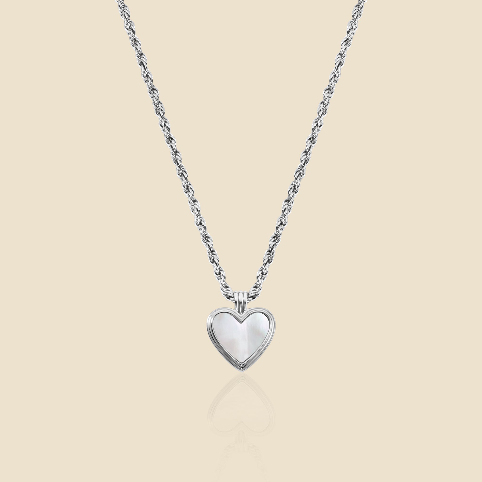 Silver-plated necklace – Heart