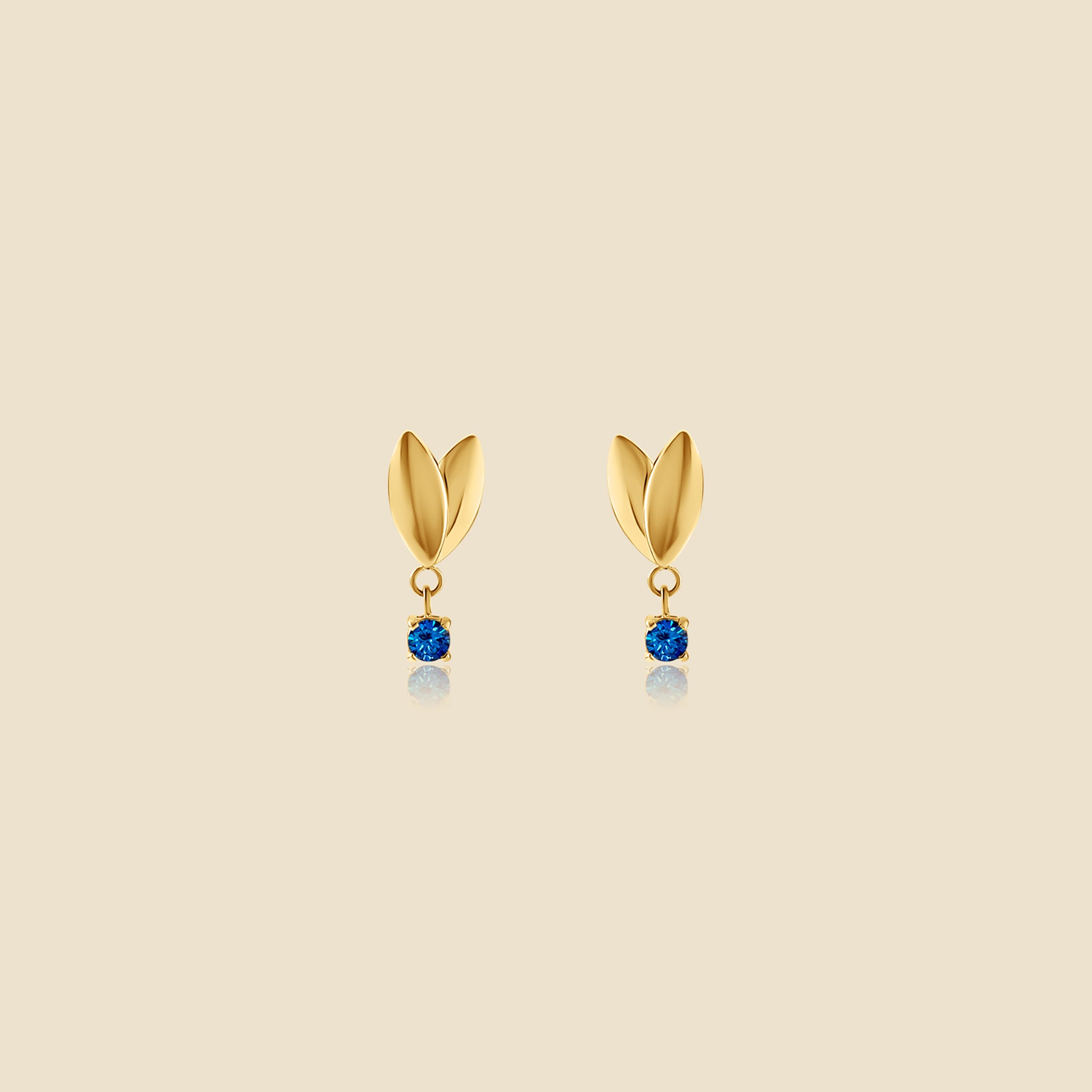 Blue gold earrings – Petal