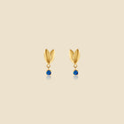 Blue gold earrings – Petal