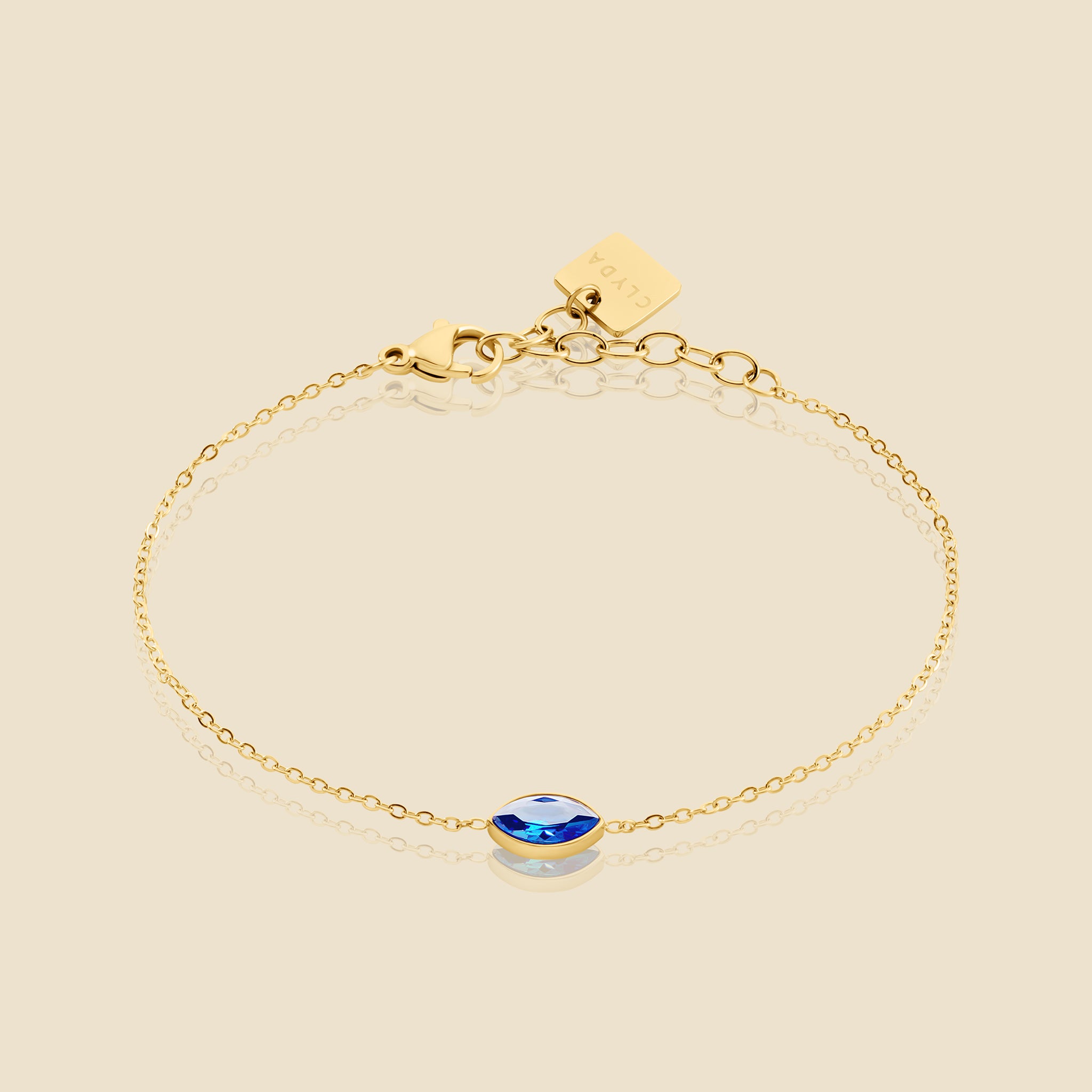 Gold-plated bracelet with blue stone – Petal
