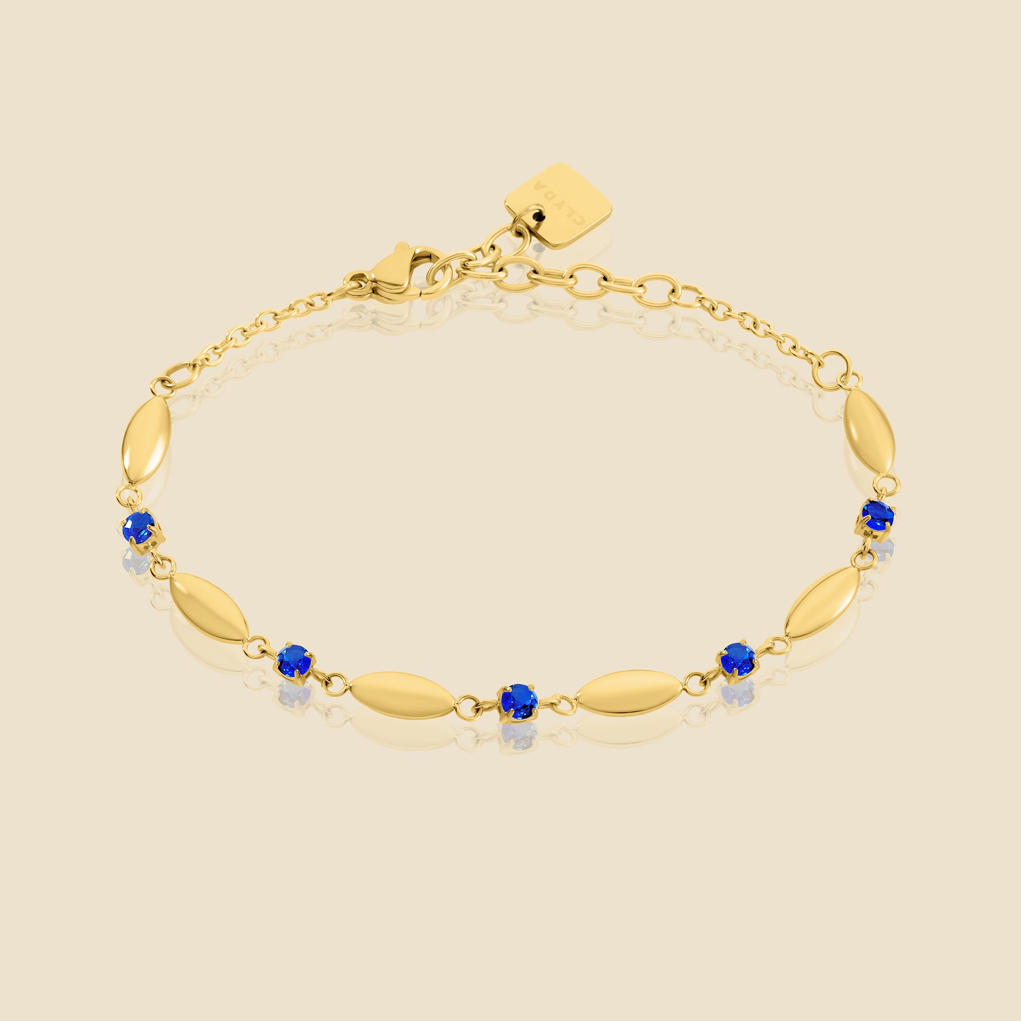 Gold-plated blue bracelet – Petal