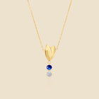 Gold-plated blue necklace – Petal