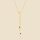 Gold-plated necklace with blue crystal – Petal