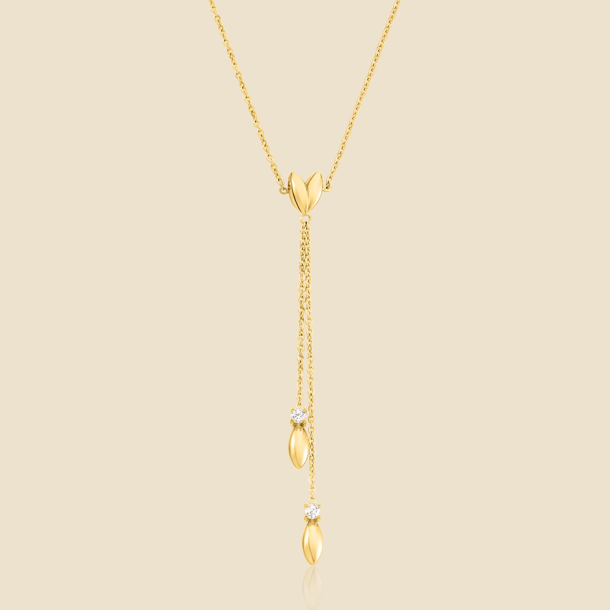 Gold-plated crystal necklace – Petal