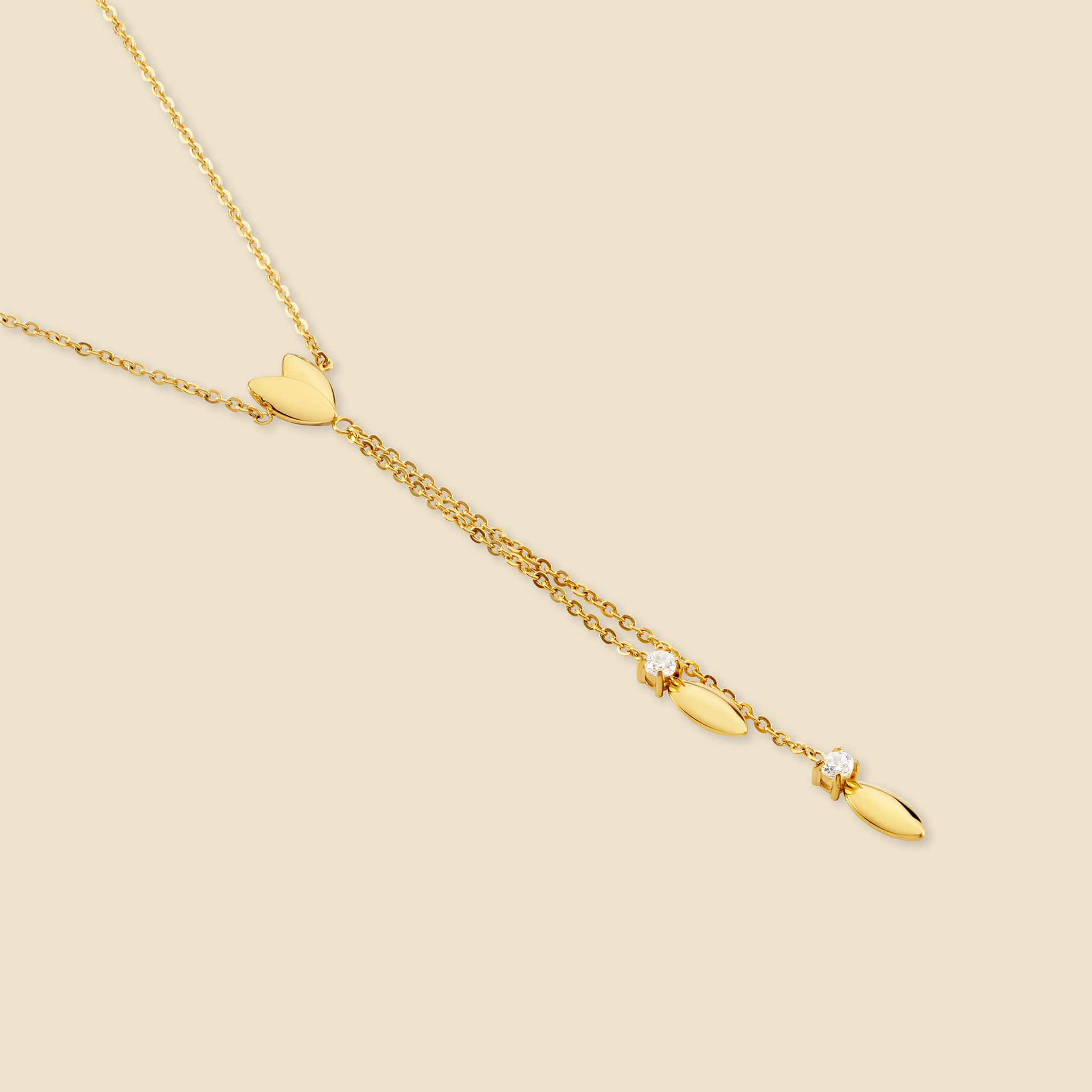 Gold-plated crystal necklace – Petal