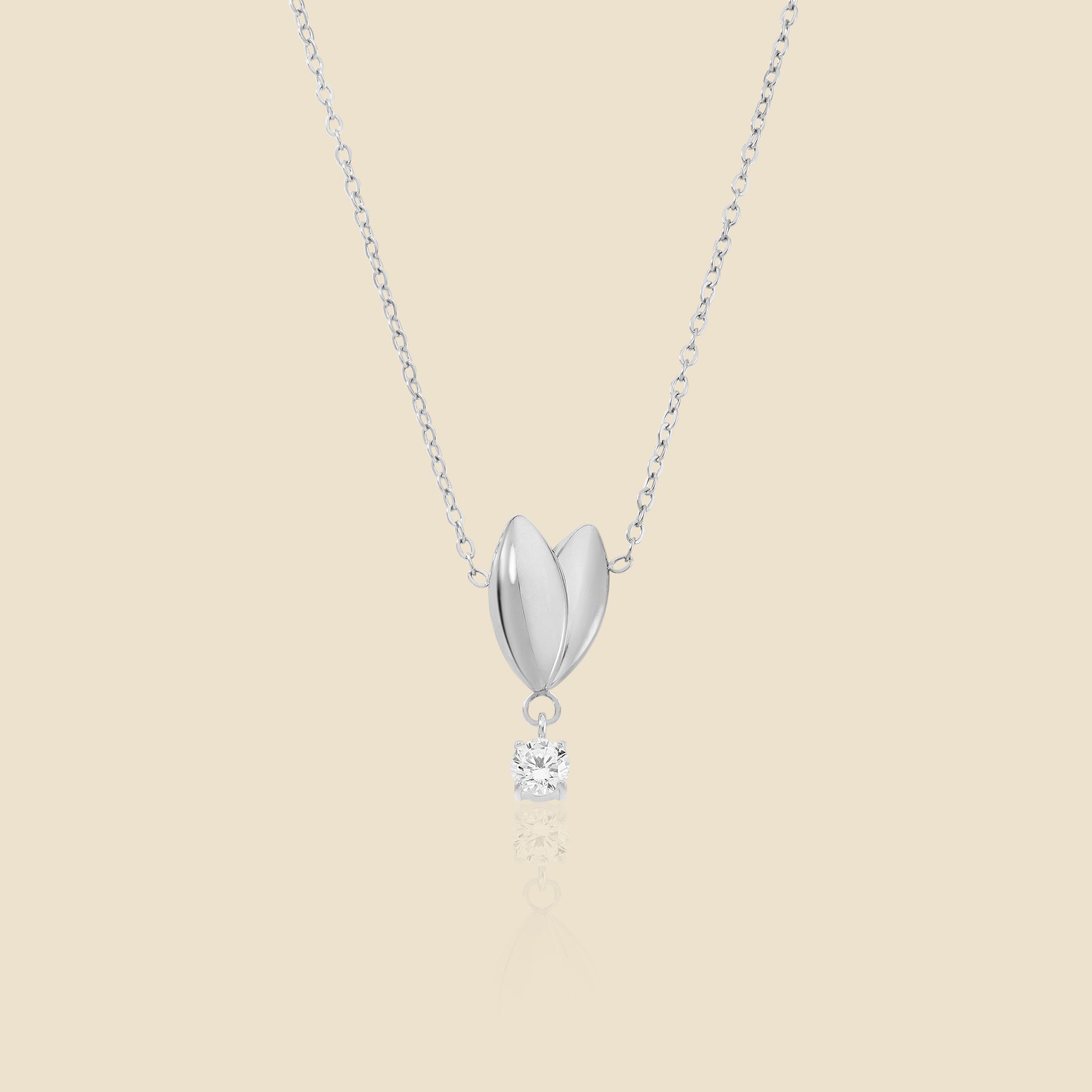 Silver-plated necklace – Petal