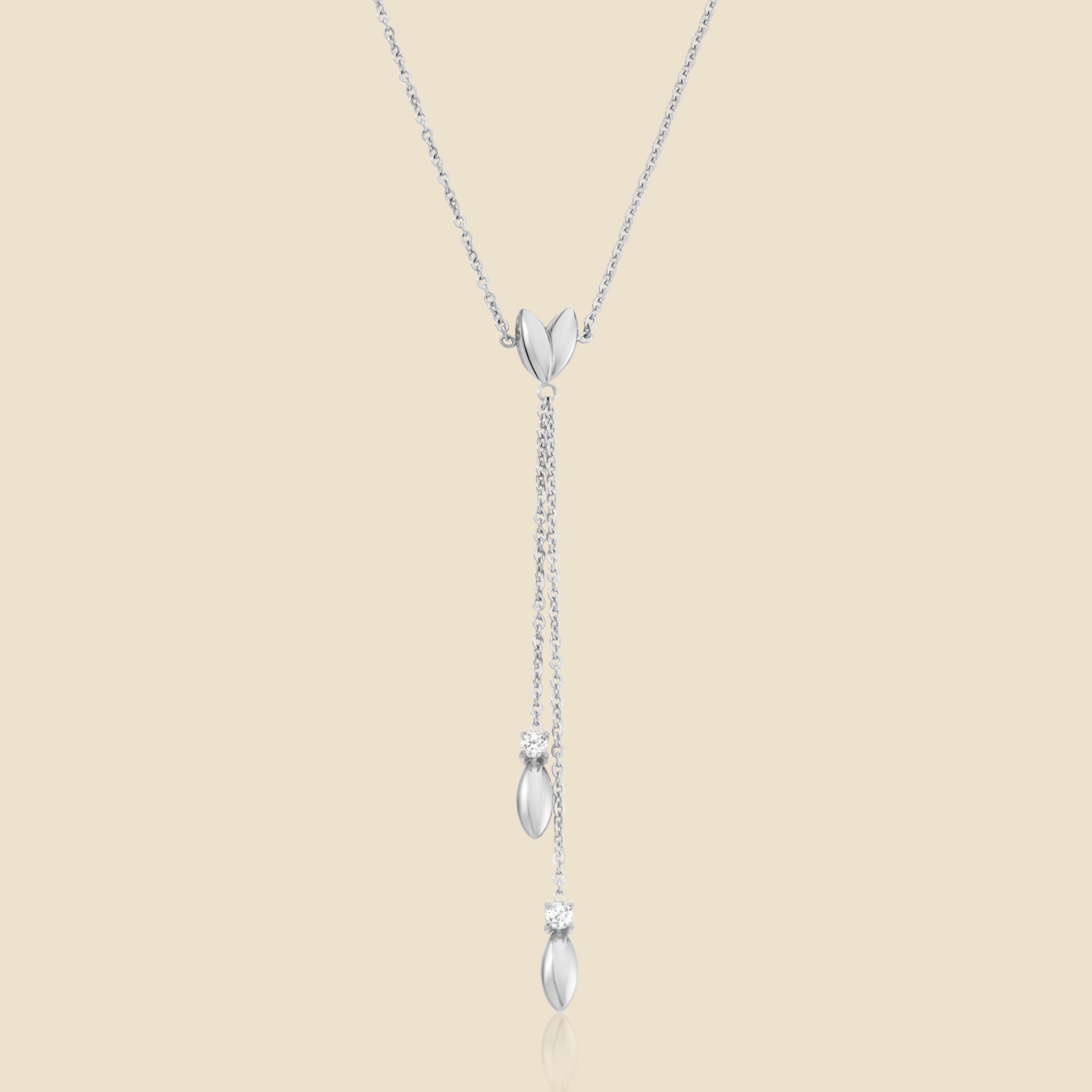 Silver-plated crystal necklace – Petal