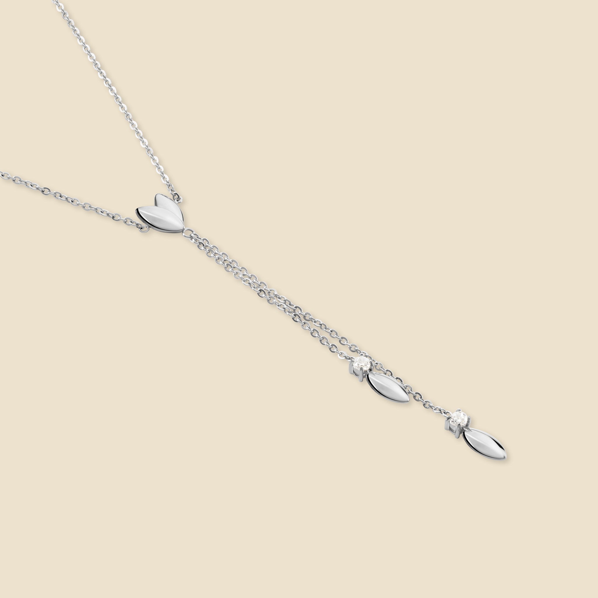 Silver-plated crystal necklace – Petal