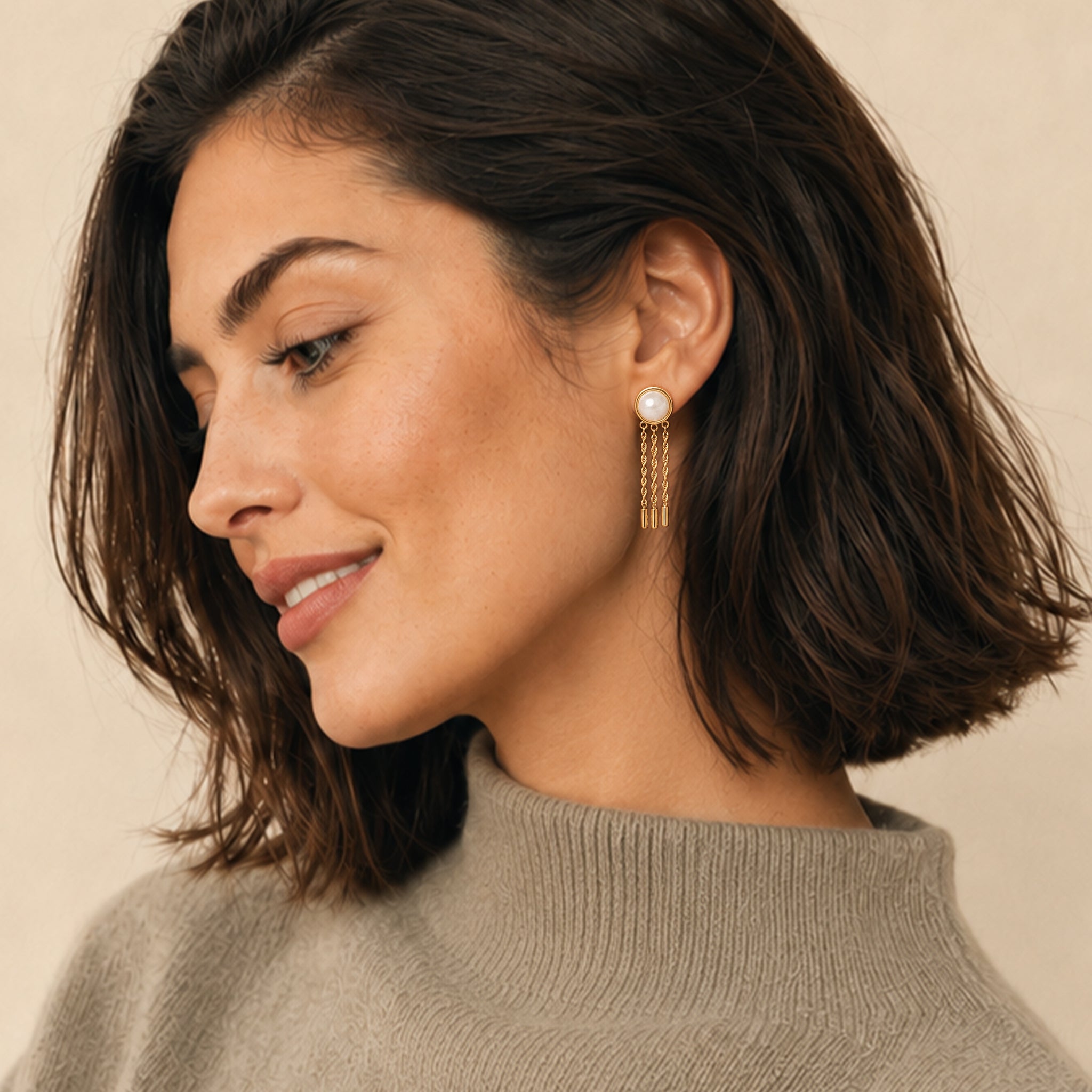 Boucles d'oreilles dorées perle - Mémoire