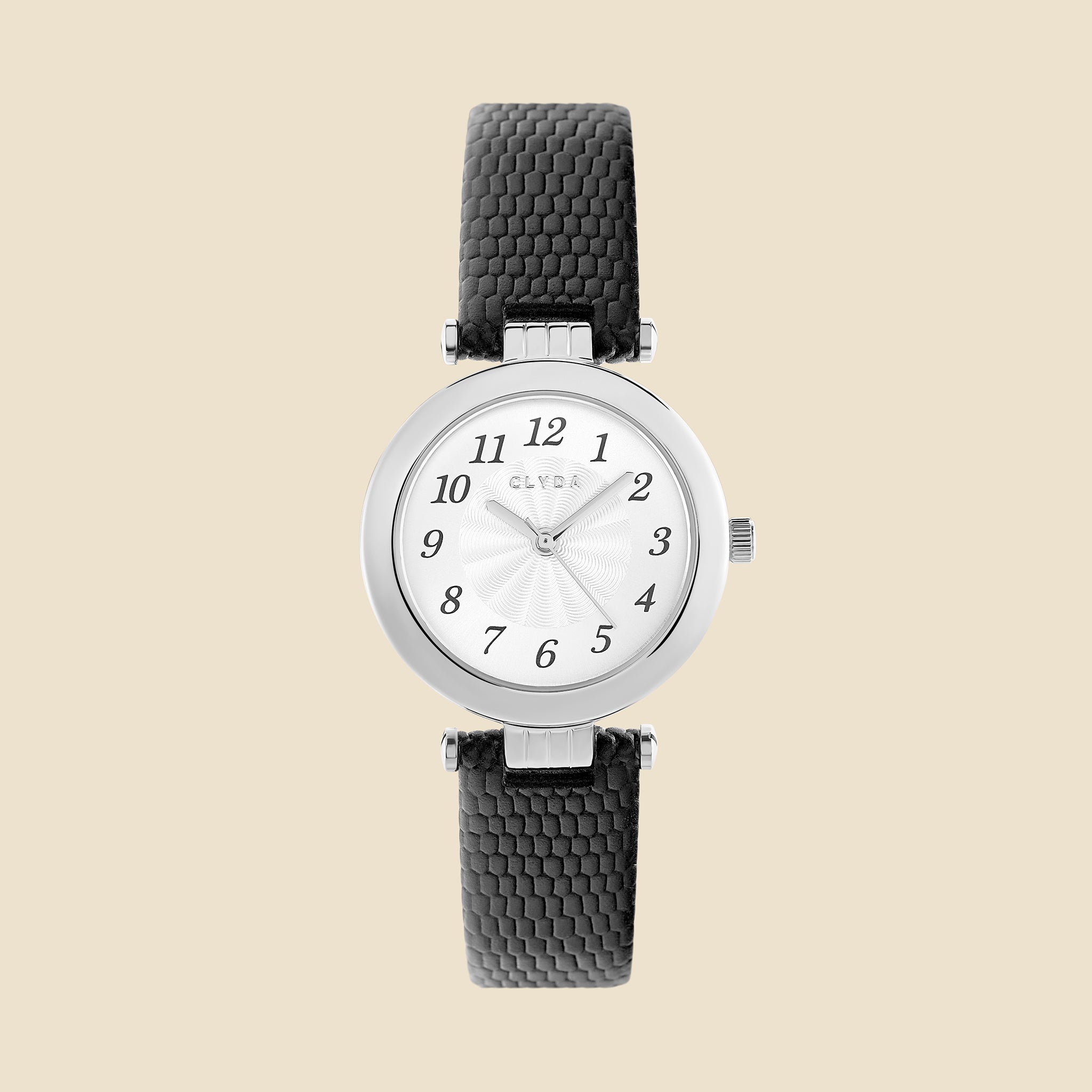 Montre Triomphe argenté cuir noir