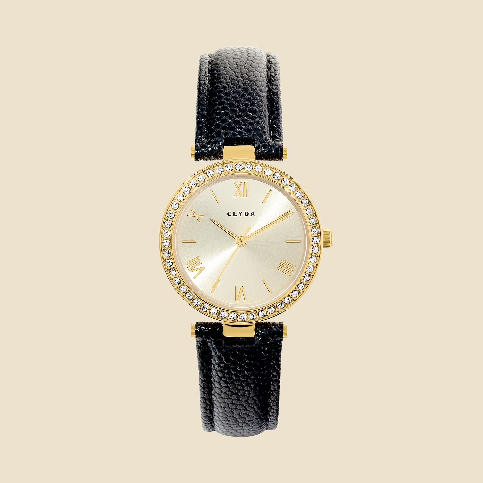 Montre Grenelle doré cuir noir