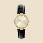 Gold watch with black leather strap – Grenelle