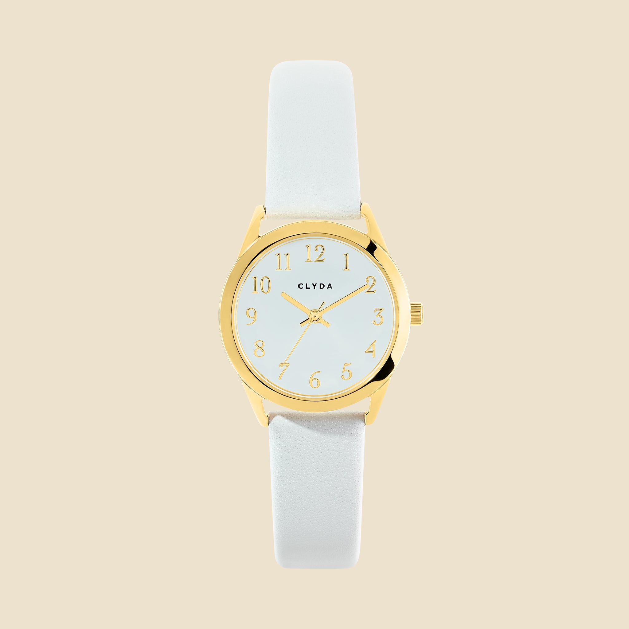 Montre Jeannie doré cuir blanc