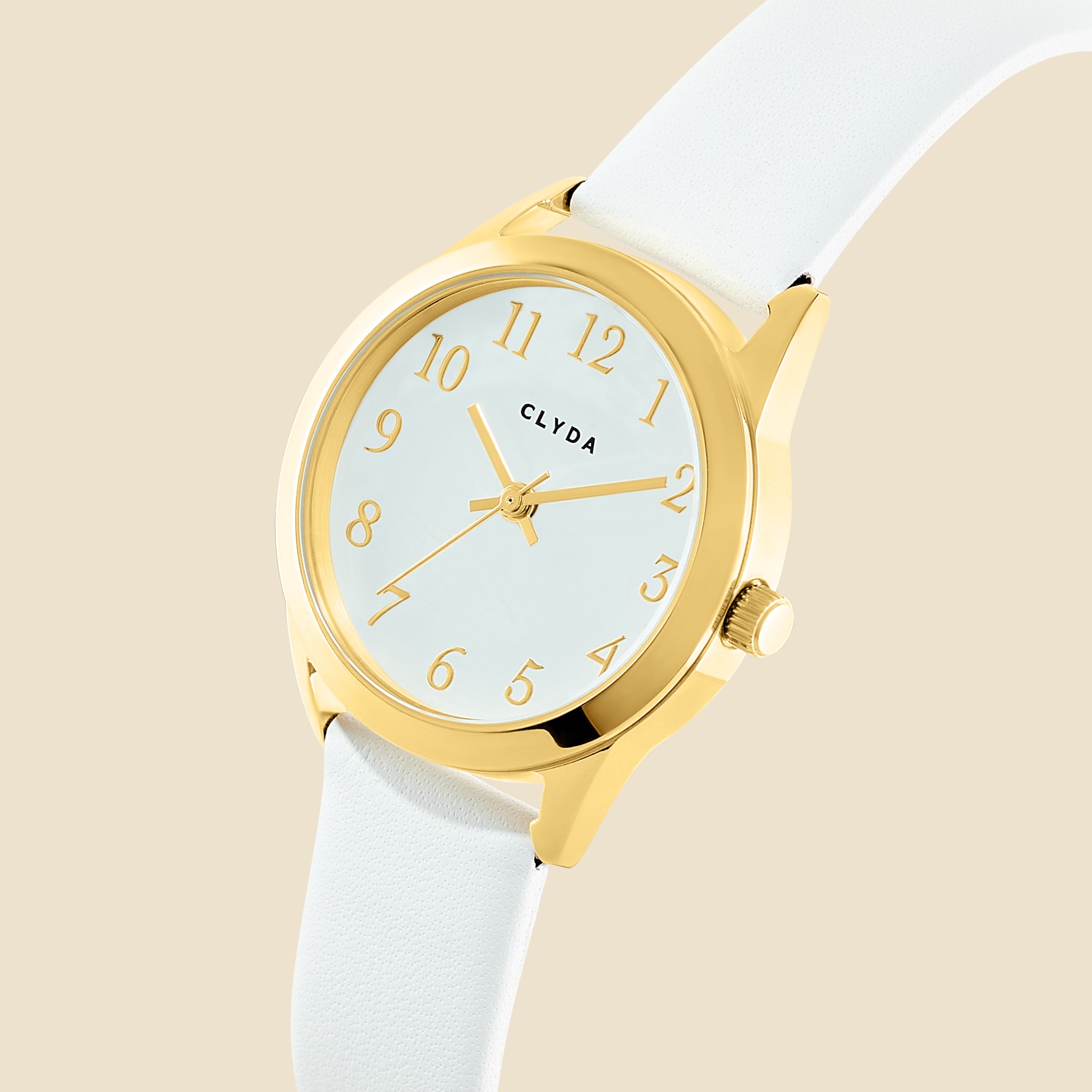 Montre Jeannie doré cuir blanc
