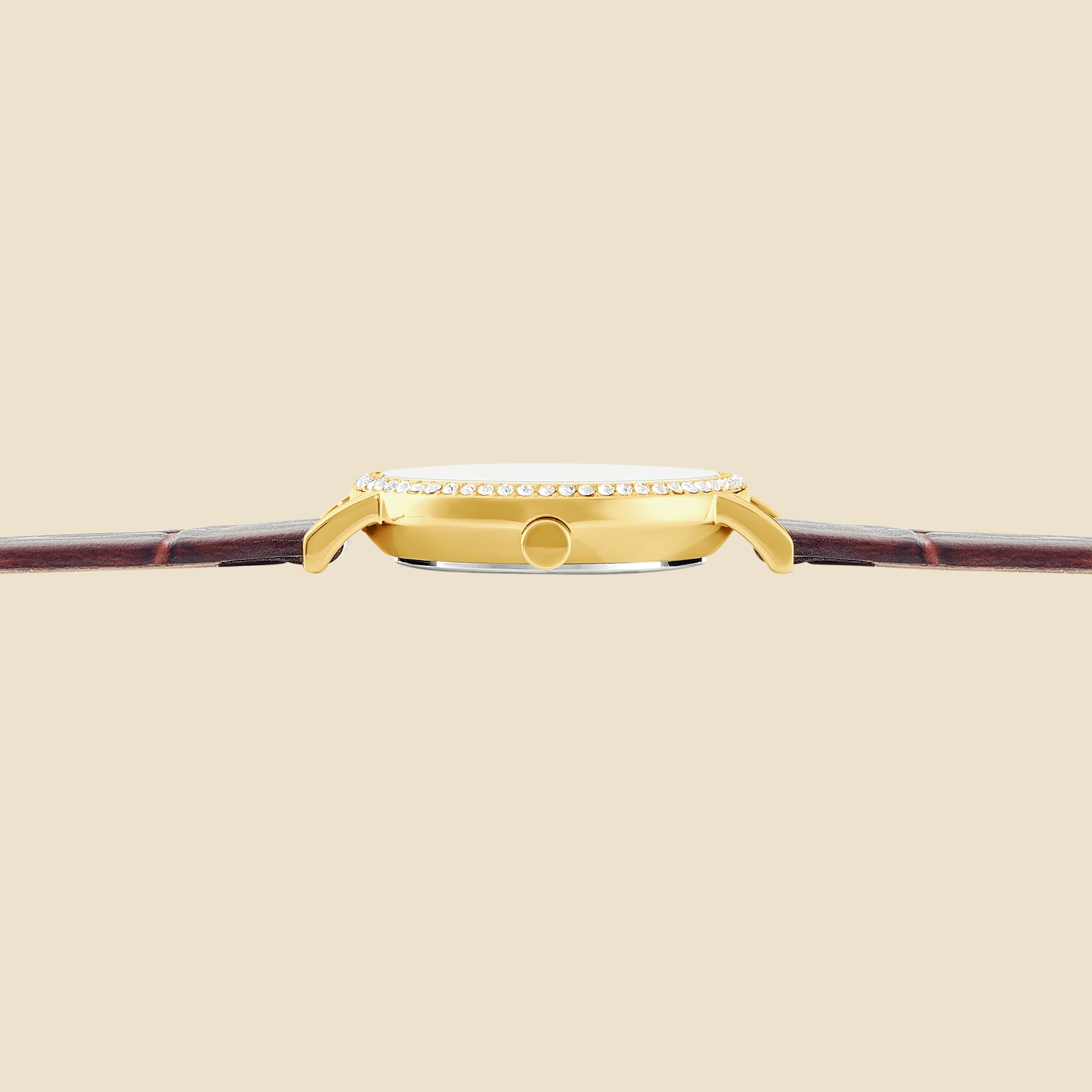 Montre Justine doré cuir marron