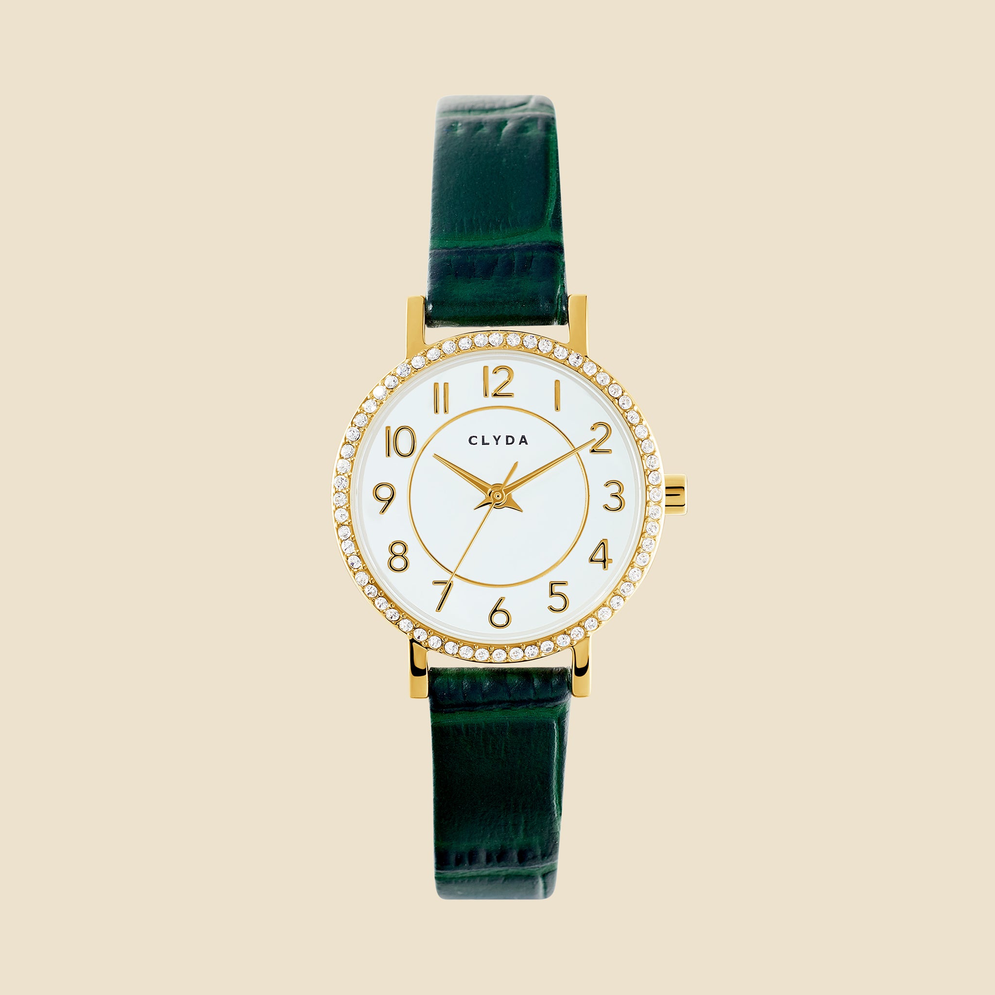 Montre Justine doré cuir vert