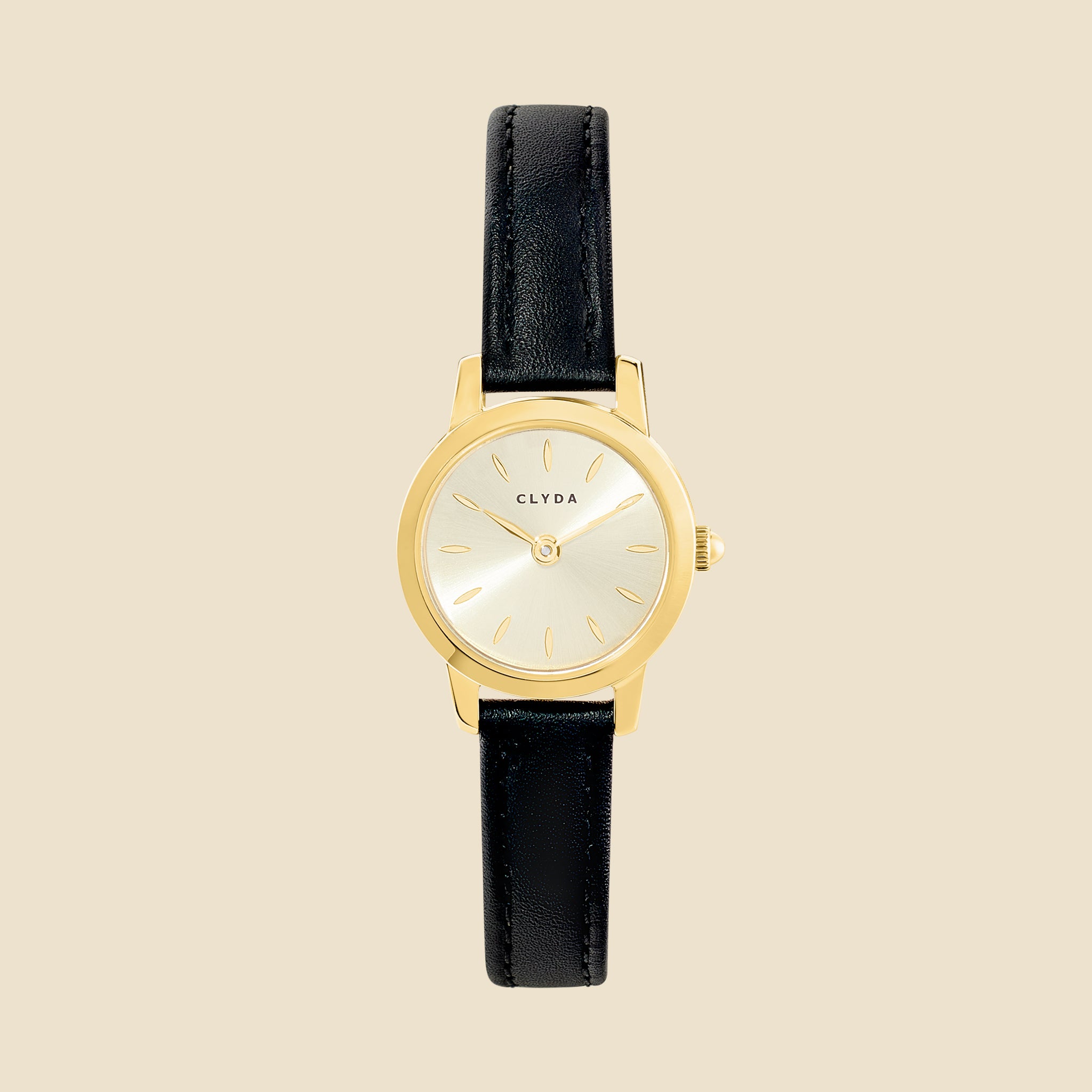 Montre Emma doré cuir noir