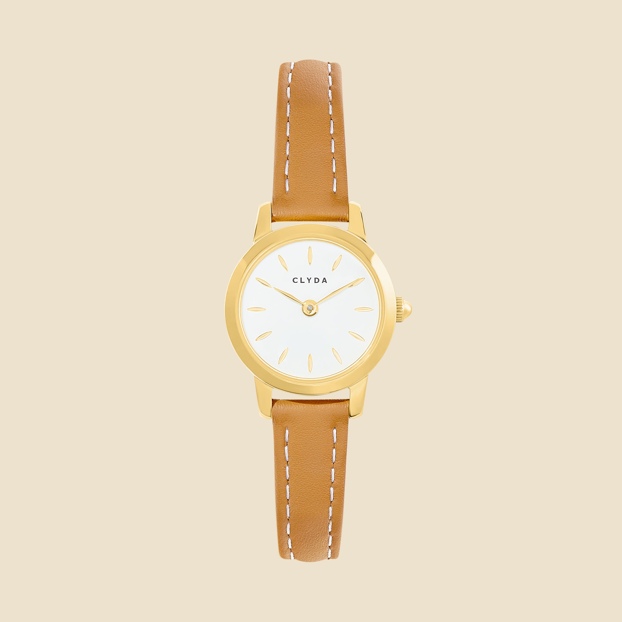 Montre Emma doré cuir marron