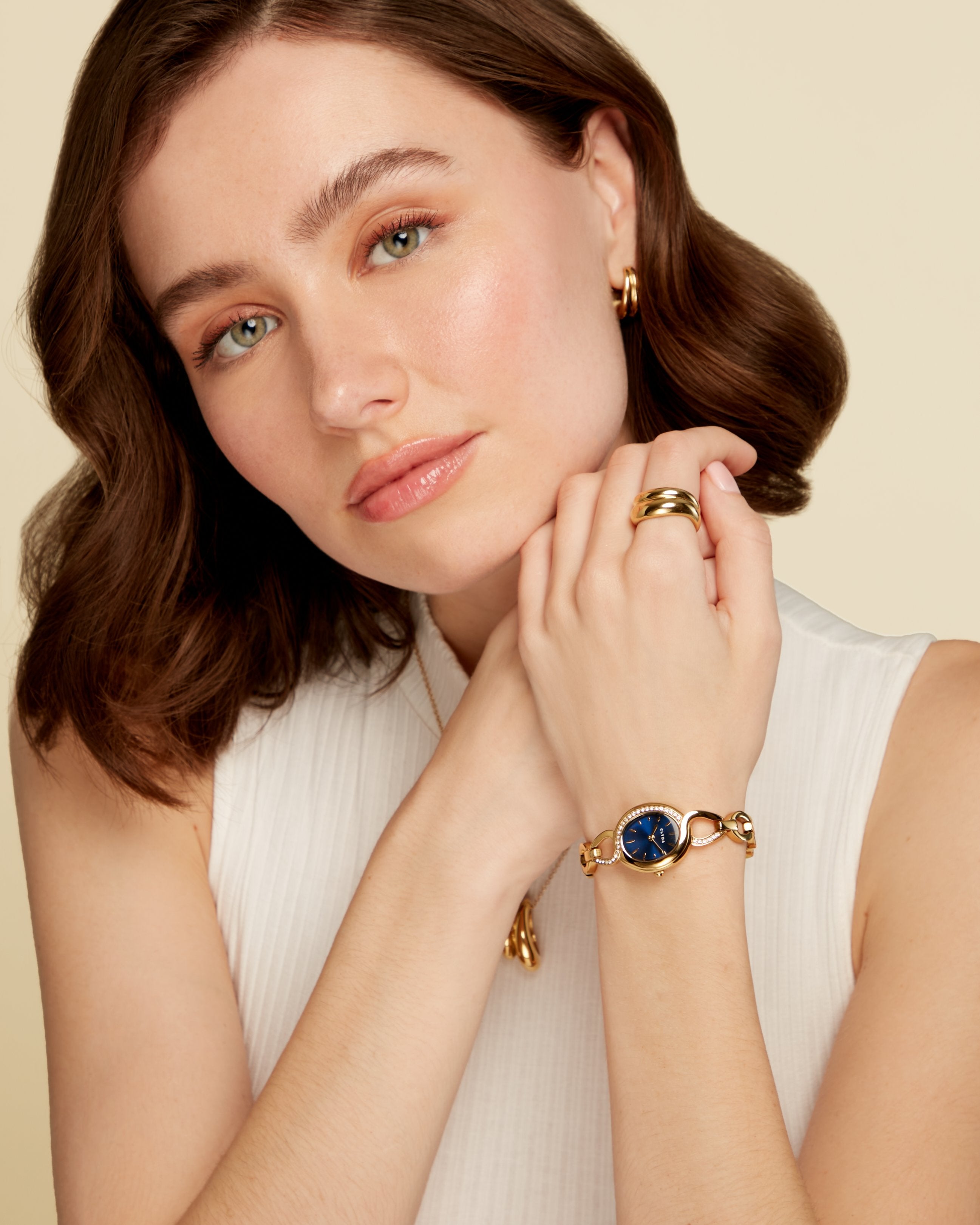 Montre dorée bleu – Sylvie