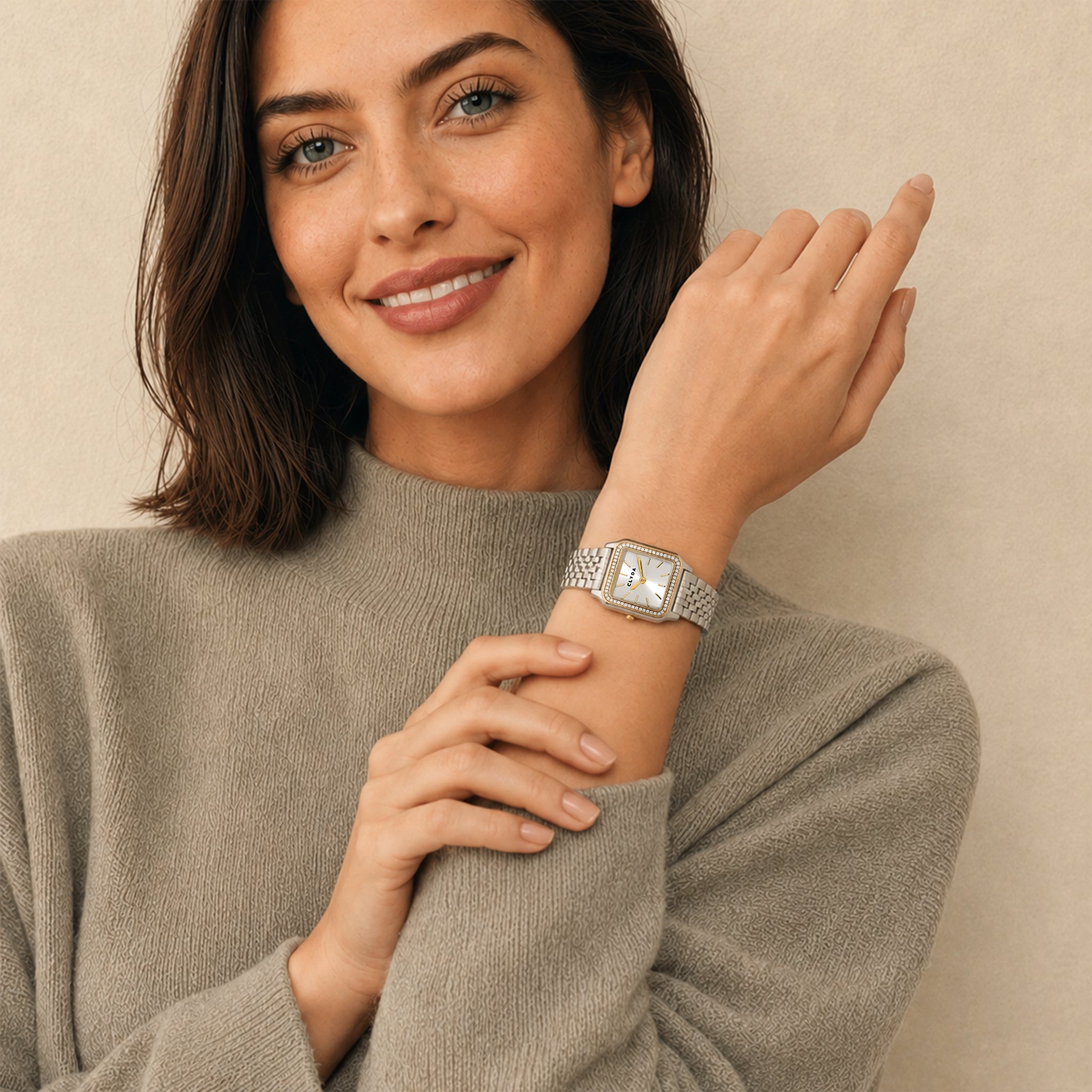Montre argentée cadran blanc M - Solène