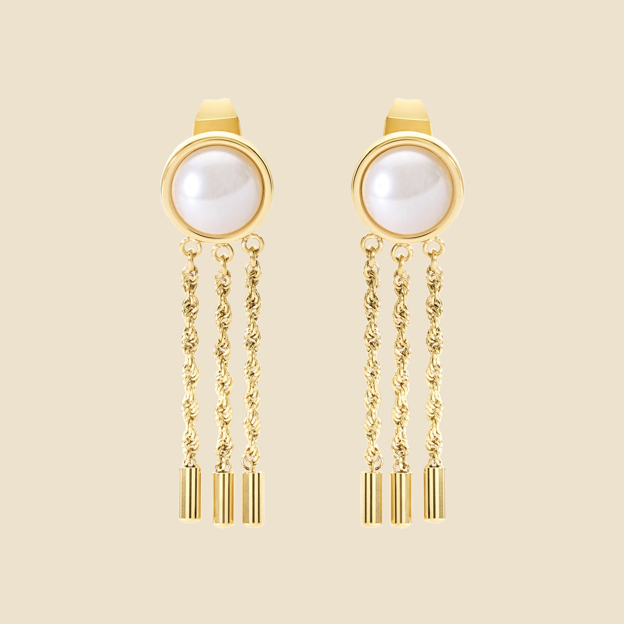 Boucles d'oreilles dorées perle - Mémoire