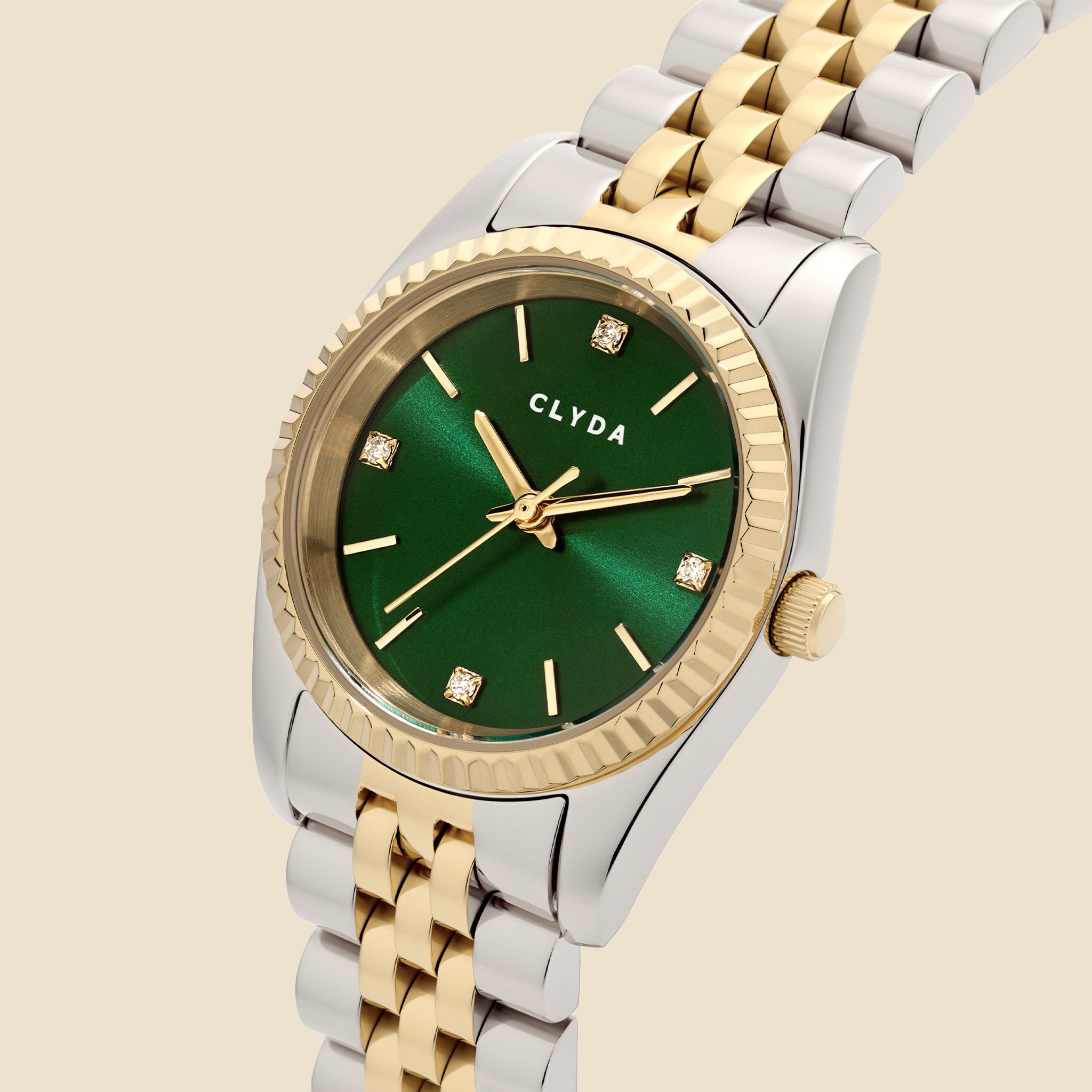 Montre bicolore cadran vert S - Lily