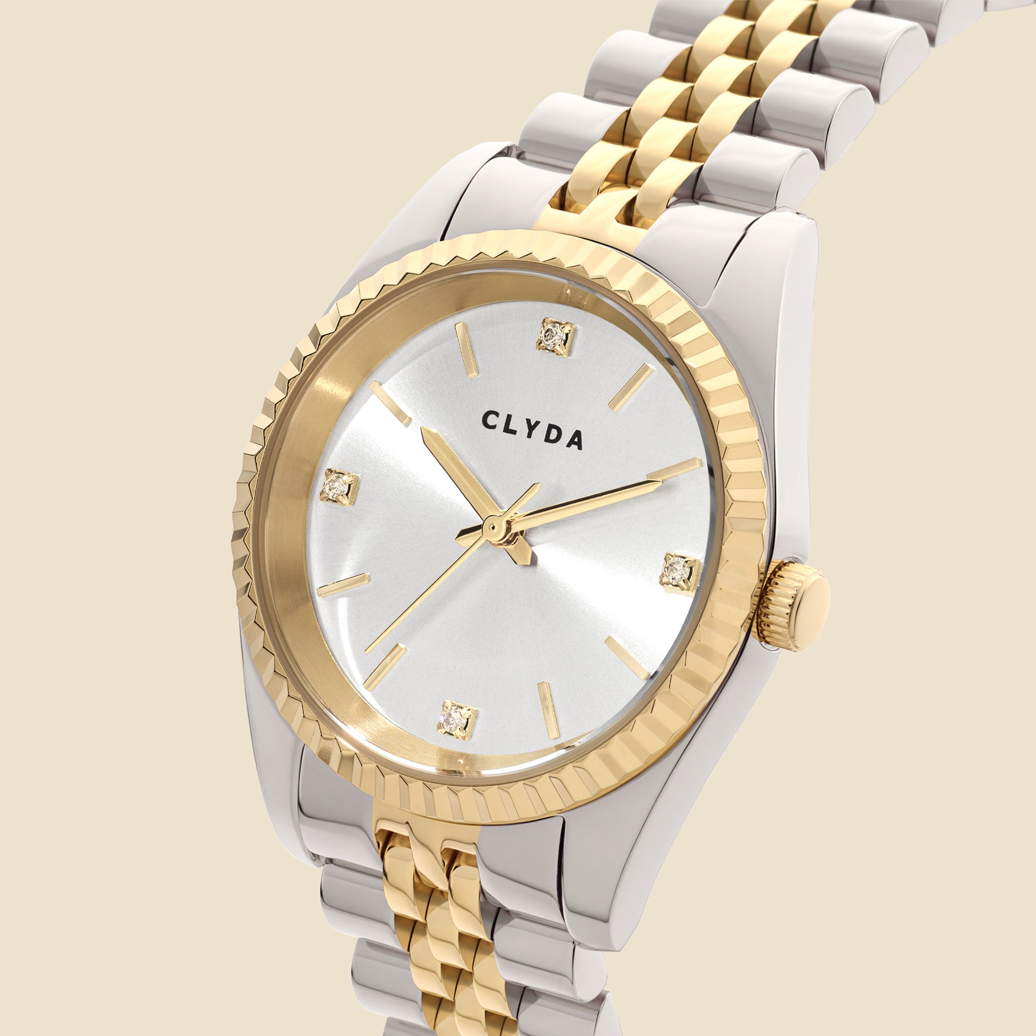 Montre bicolore cadran blanc M - Lucie