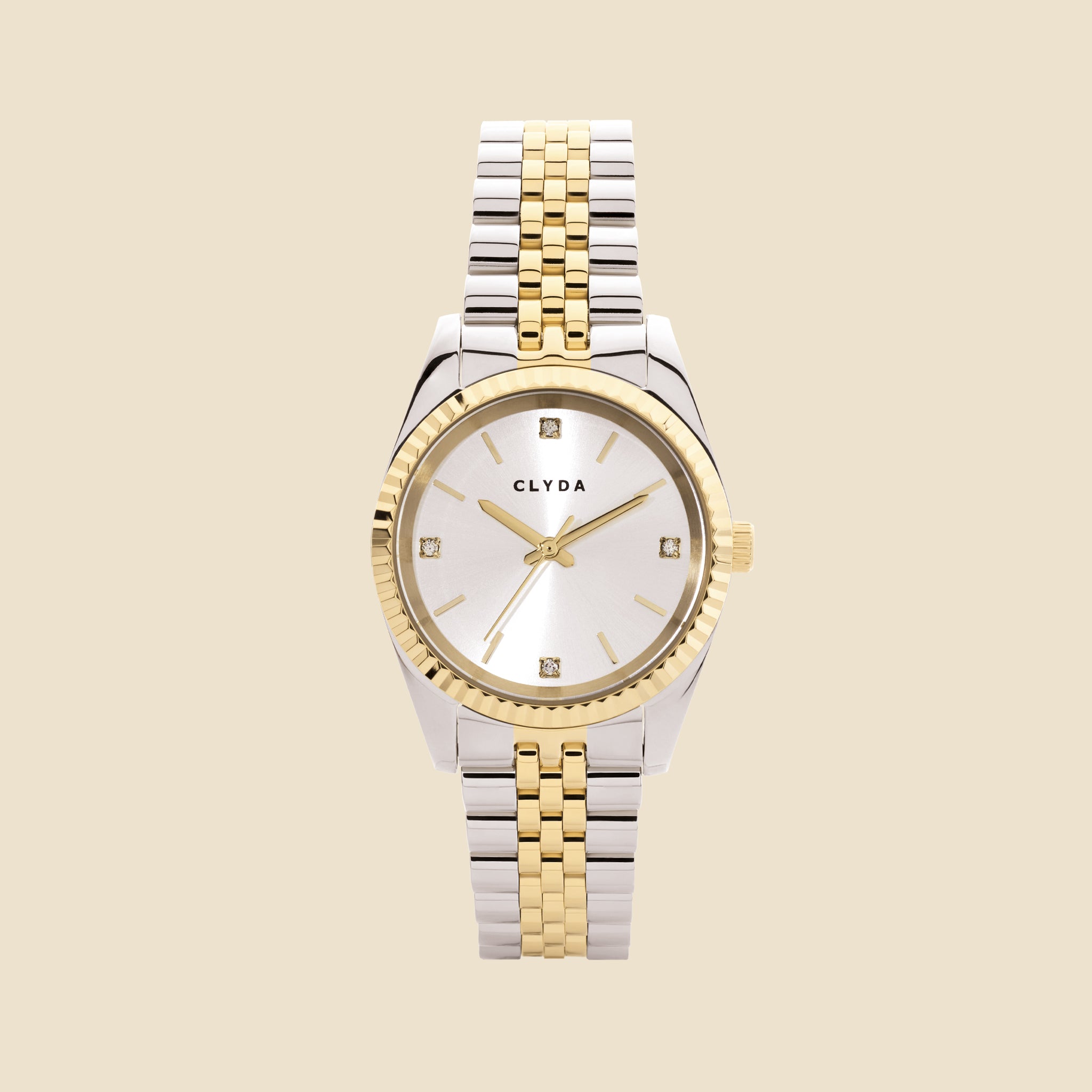 Montre bicolore cadran blanc M - Lucie