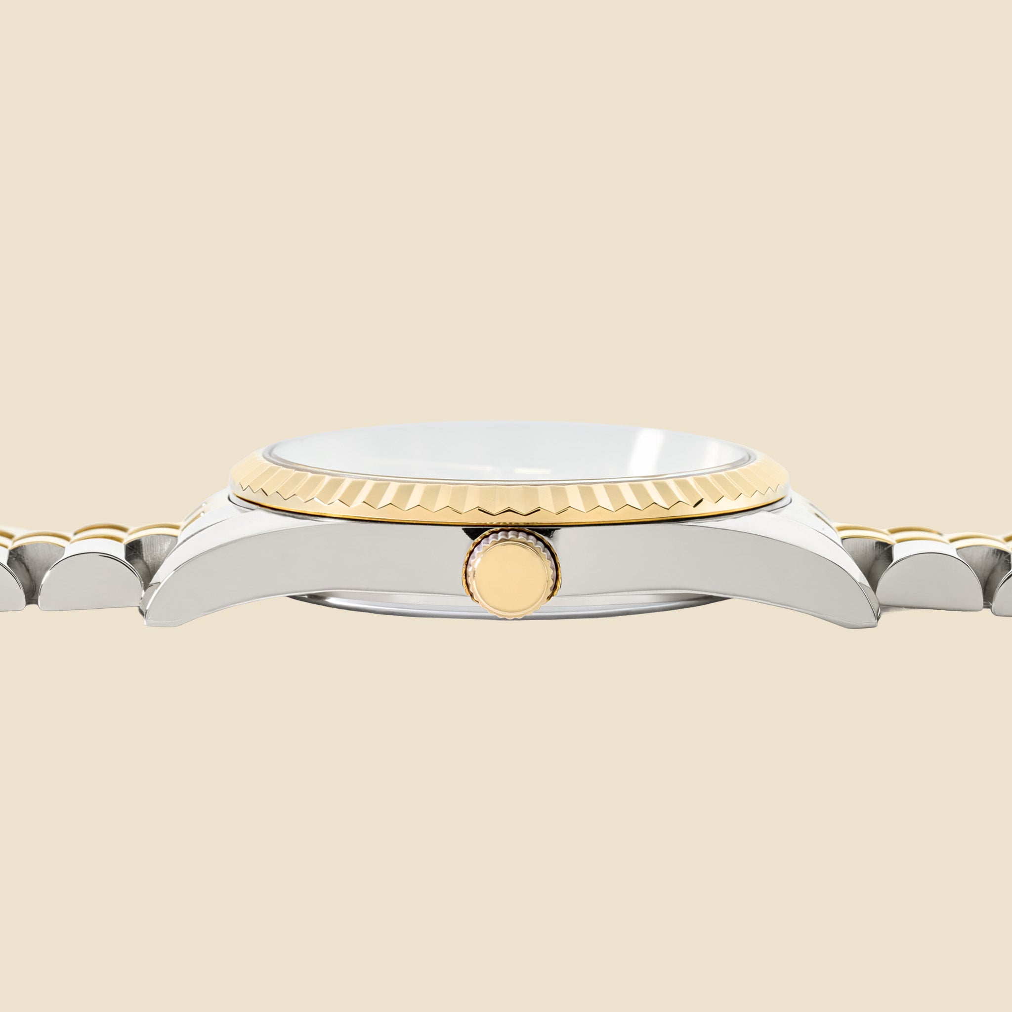 Montre bicolore cadran blanc M - Lucie
