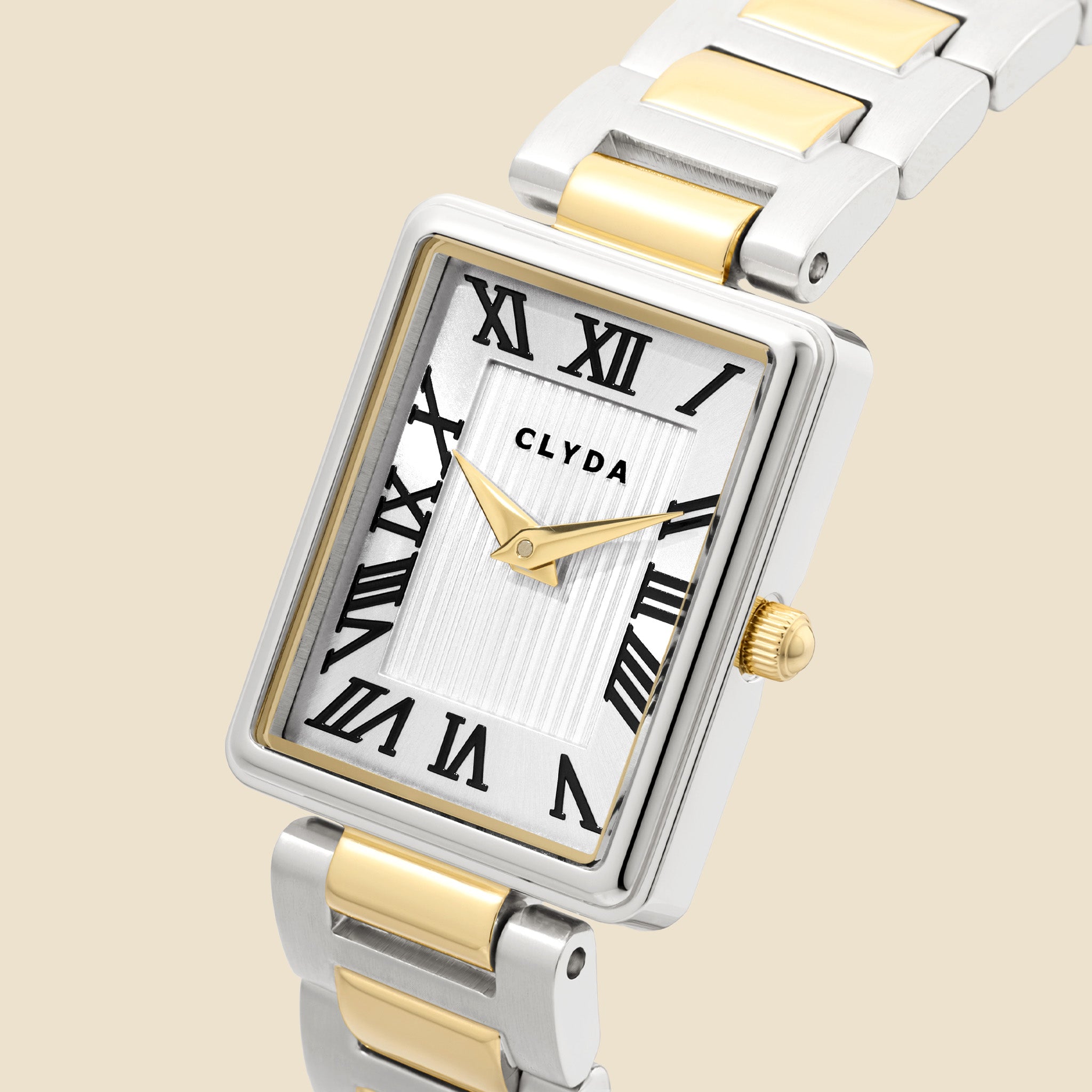 Montre bicolore cadran argenté - Léna
