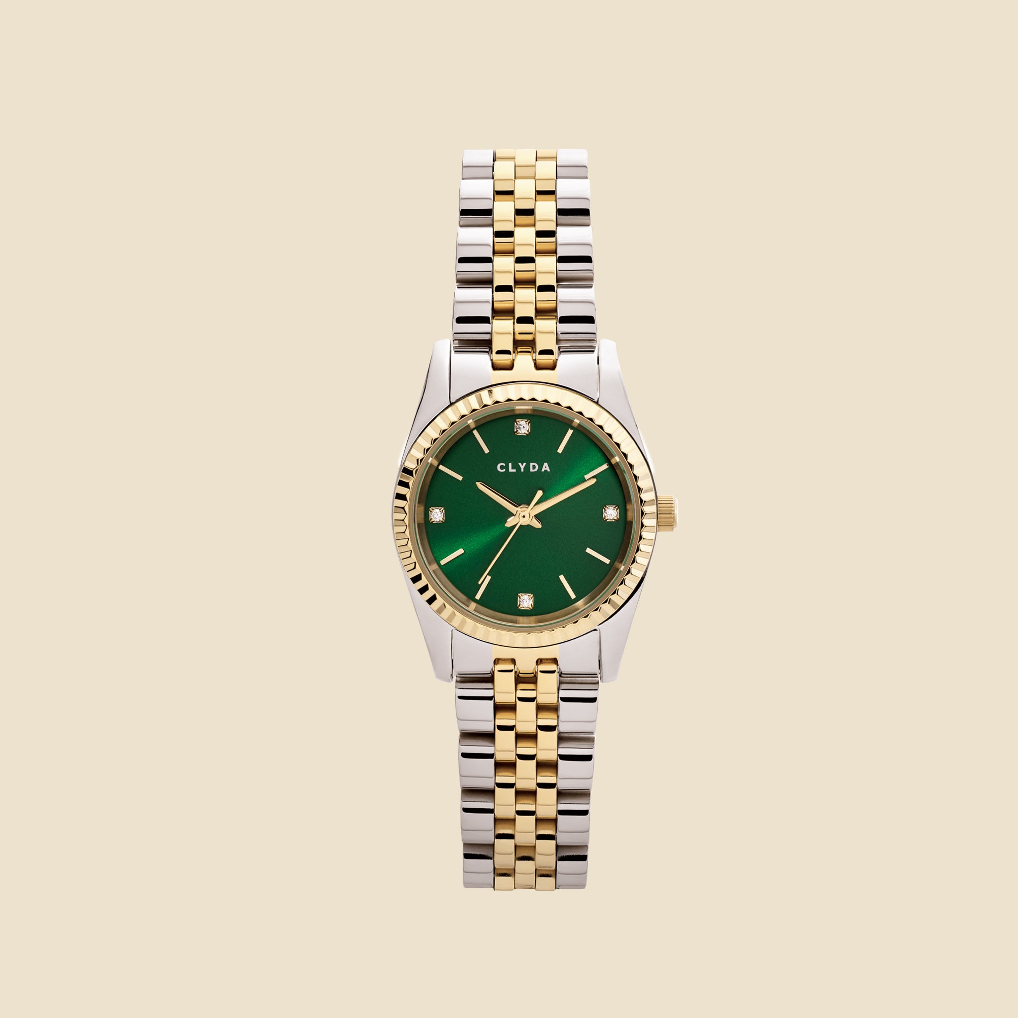 Montre bicolore cadran vert S - Lily