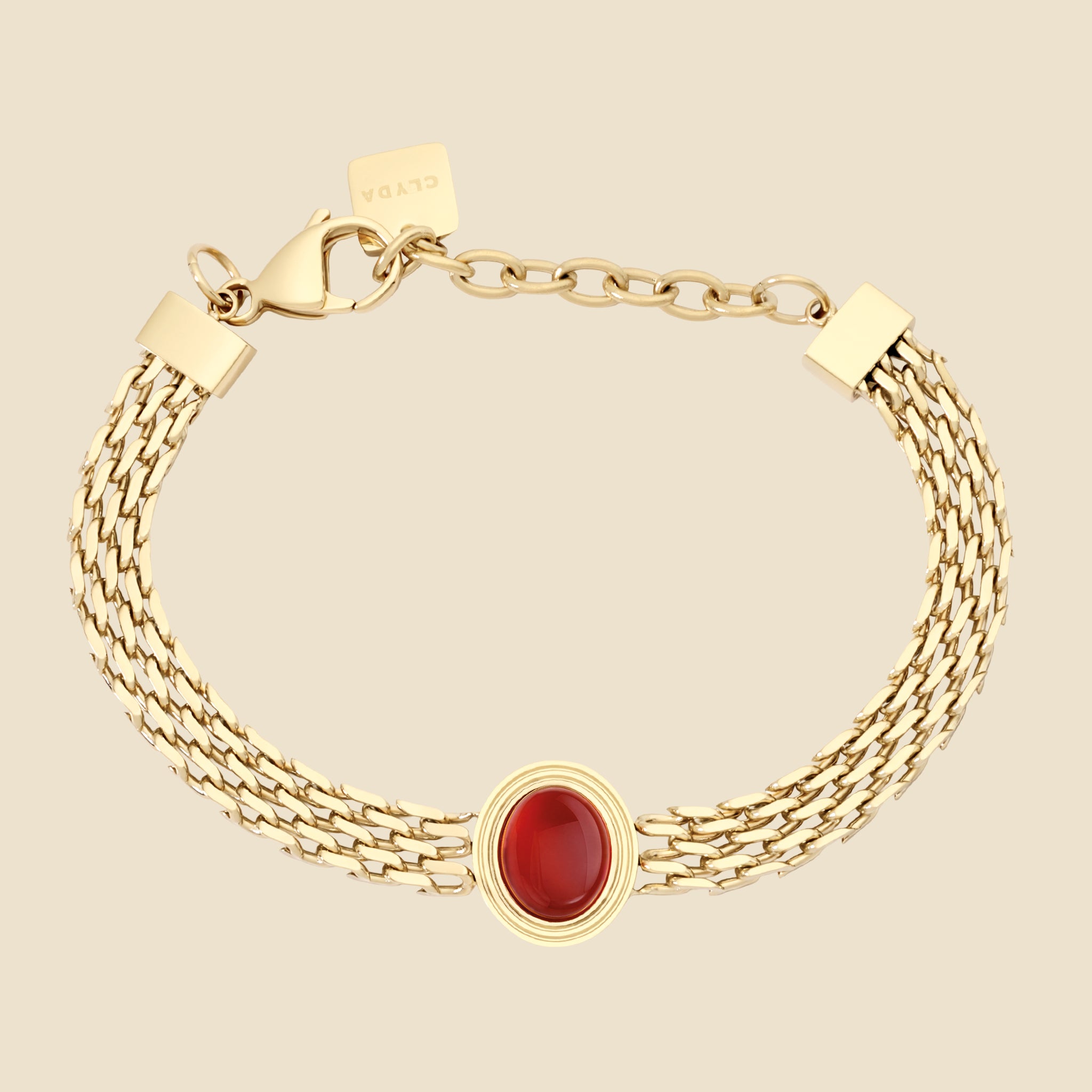 Bracelet doré agate rouge - Mémoire