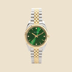 Montre bicolore cadran vert M - Lucie